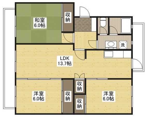 Ｋ’ｓＢ　ＳＡＴＳＵＫＩＧＡＯＫＡ　Iの間取り