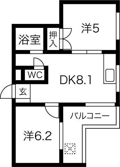 神戸市須磨区大田町のマンションの間取り