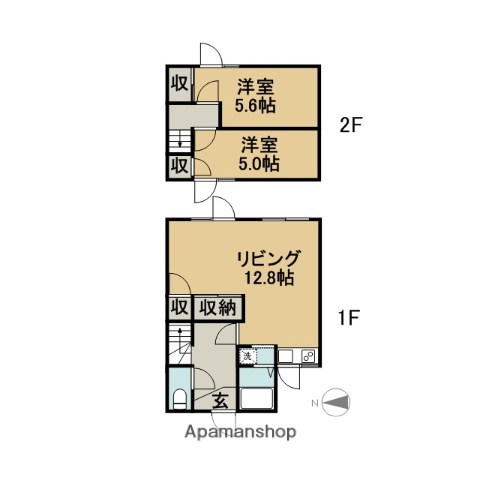 新町1長屋の間取り写真