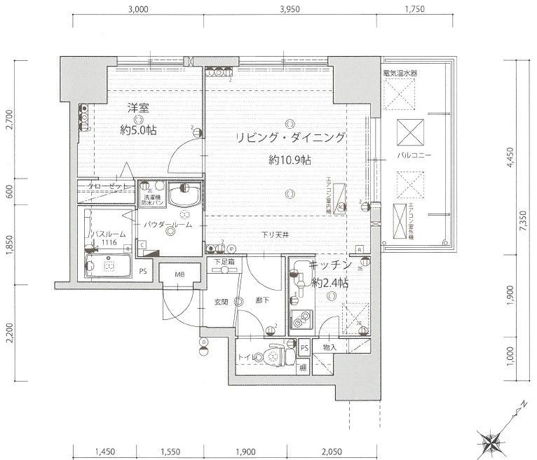 地下鉄七隈線 渡辺通駅 徒歩9分 15階建 築17年の間取り写真