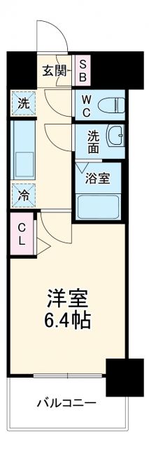 プレサンス堺筋本町エグゼブランの間取り写真