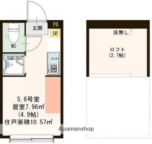 京王線 下高井戸駅 徒歩10分 2階建 築6年の間取り写真
