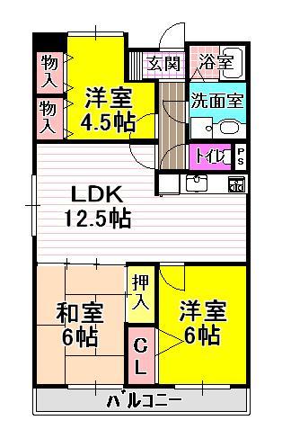 ラフィーネ壱番館の間取り写真
