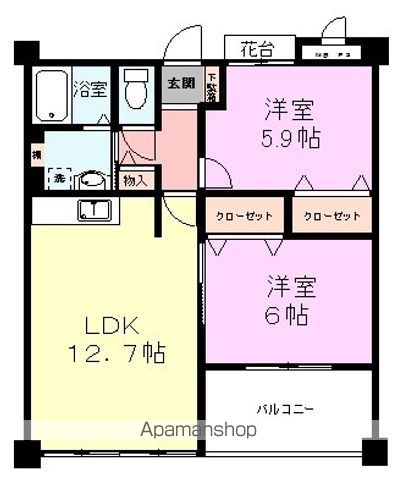 ＪＲ総武本線 佐倉駅 徒歩9分 5階建 築24年の間取り写真
