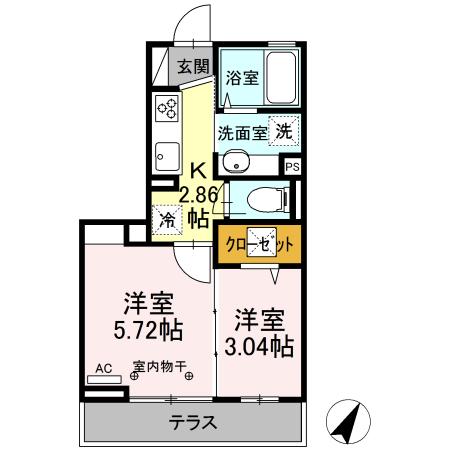 primavera旧D-Room秋津町の間取り写真