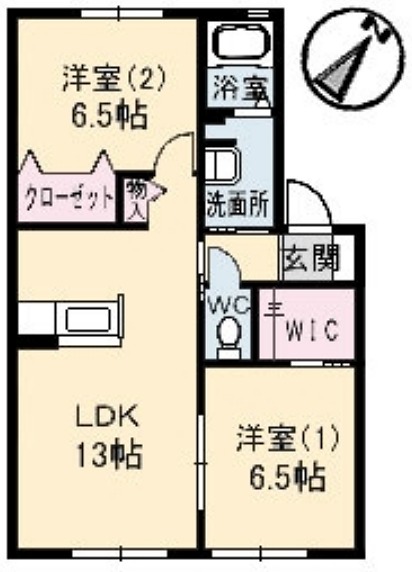 廿日市市宮島口上のアパートの間取り