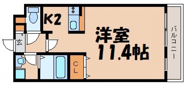 広島市安芸区中野のマンションの間取り