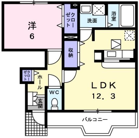 東近江市五個荘竜田町のアパートの間取り