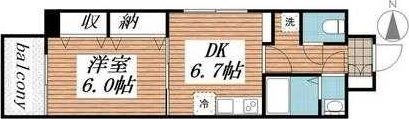 都営大江戸線 両国駅 徒歩1分 8階建 築22年の間取り写真