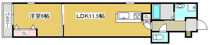 姫路市東延末のアパートの間取り