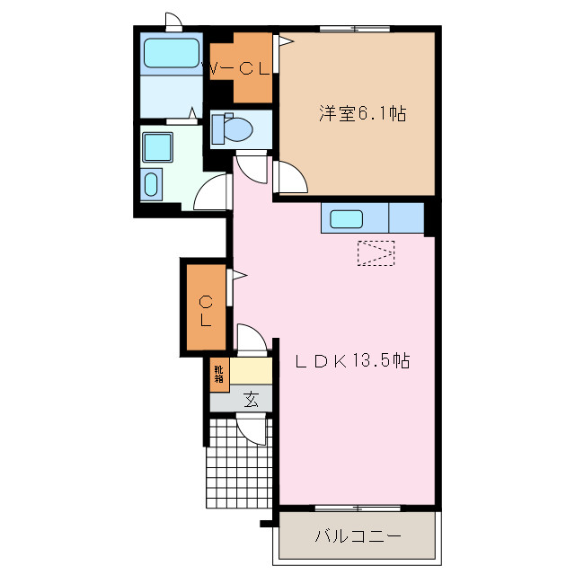 四日市市小林町のアパートの間取り