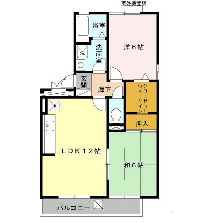 三木市緑が丘町西のアパートの間取り