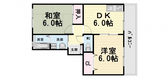 堺市西区浜寺石津町東のアパートの間取り