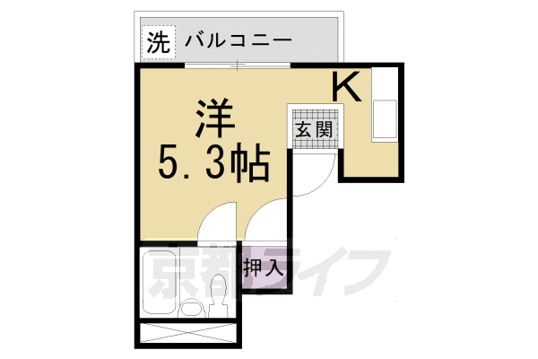 京都市南区唐橋堂ノ前町のアパートの間取り