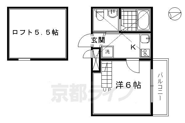 京都市南区東九条松田町のマンションの間取り