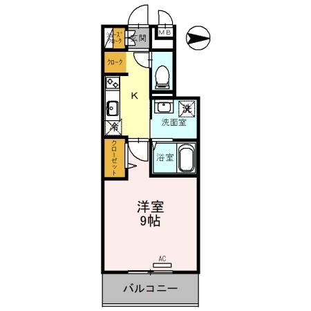 京都市右京区太秦安井小山町のマンションの間取り