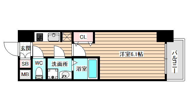 大阪市福島区吉野のマンションの間取り