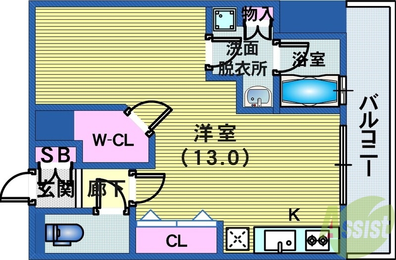 神戸市中央区加納町のマンションの間取り