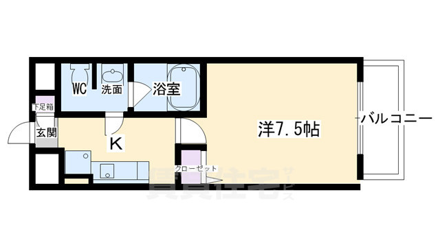 京都市上京区二町目のマンションの間取り