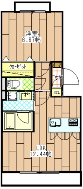 浜松市中央区西浅田のマンションの間取り