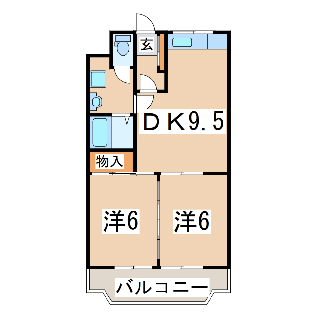 郡山市方八町のマンションの間取り