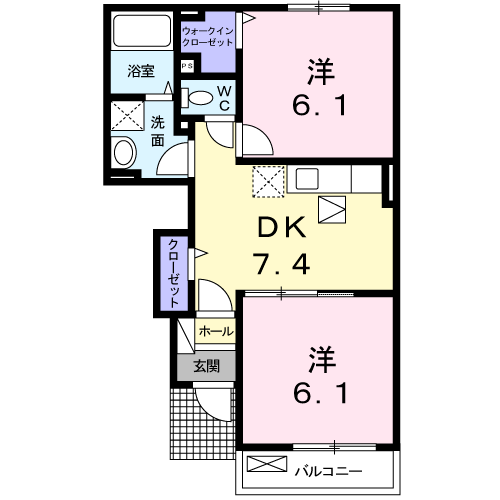 南タウン　あさひ　Aの間取り