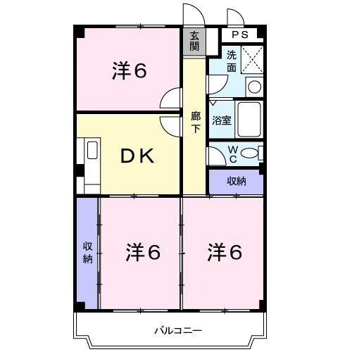 流山市大字西深井のマンションの間取り