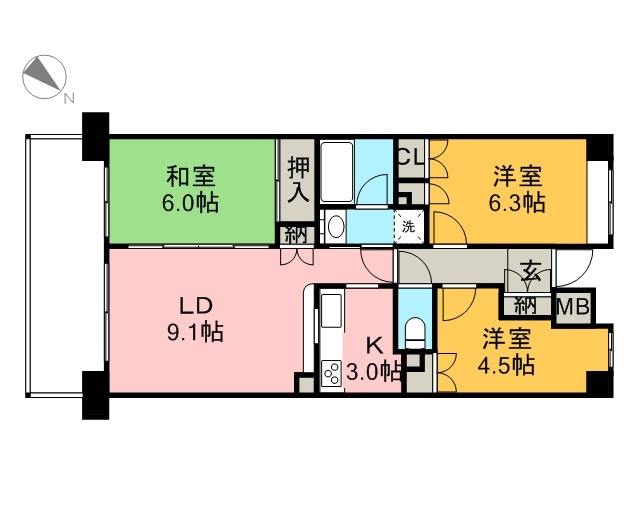 市川市妙典のマンションの間取り