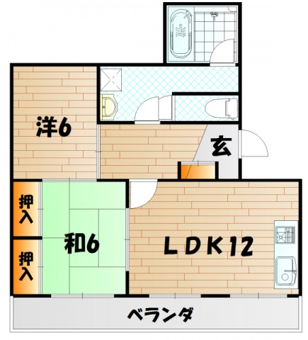 下関市名池町のアパートの間取り