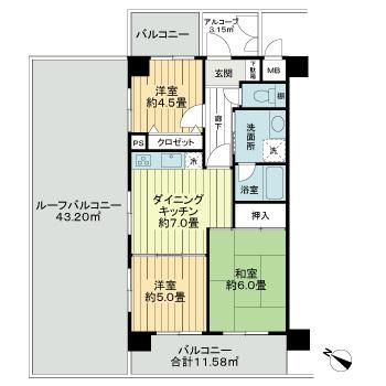 ライオンズシティ調布の間取り