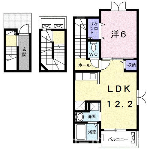 丸亀市中津町のアパートの間取り