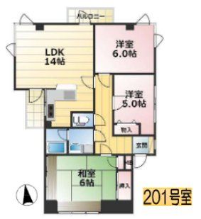 さいたま市見沼区東大宮のマンションの間取り