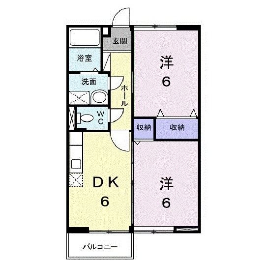 【福山市駅家町大字上山守のアパートの間取り】