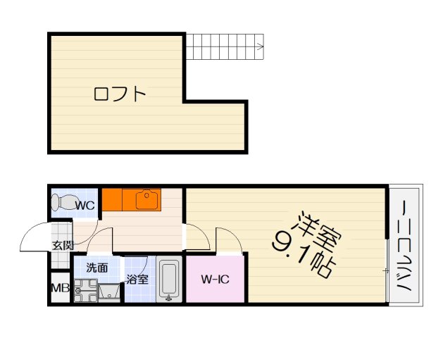 泉大津市旭町のアパートの間取り