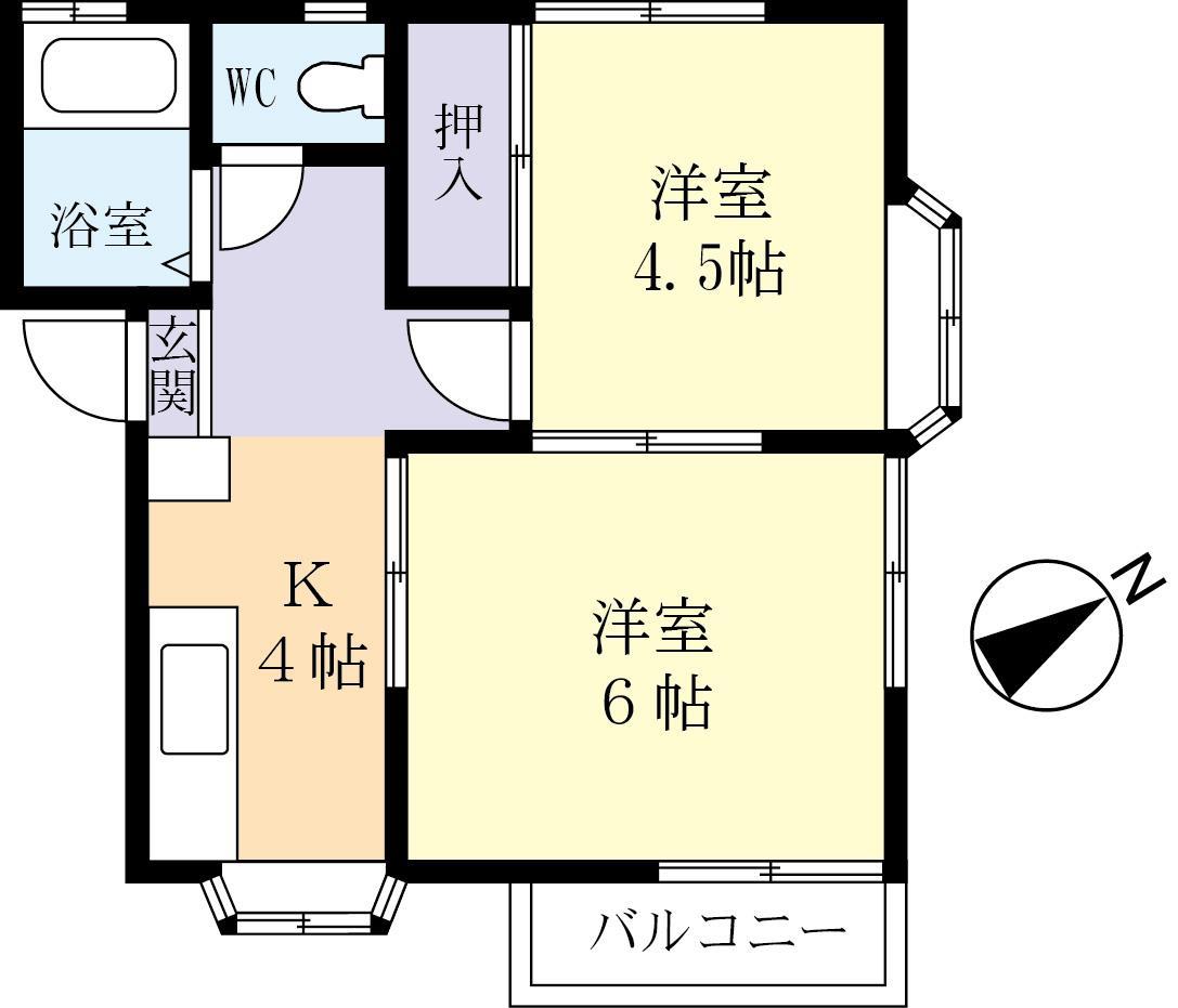 土浦市荒川沖のアパートの間取り