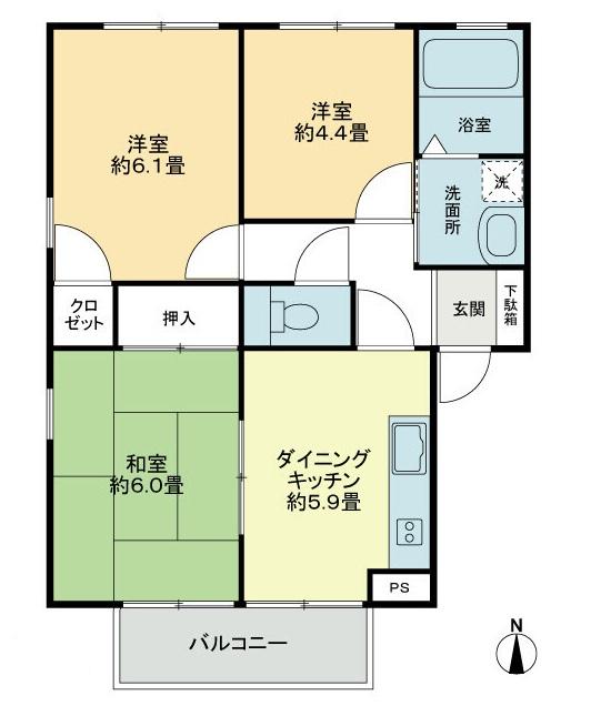 東かがわ市川東のアパートの間取り