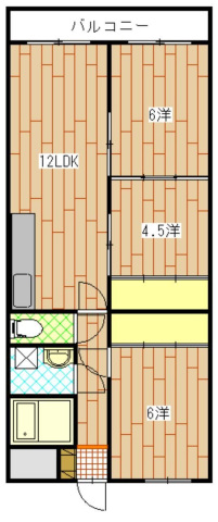 広島市西区楠木町のマンションの間取り