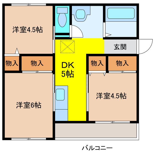 安八郡安八町大野のマンションの間取り