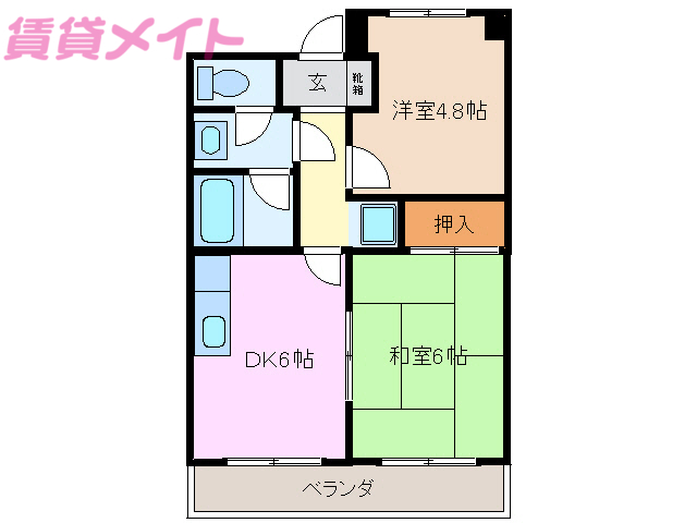 員弁郡東員町大字鳥取のマンションの間取り