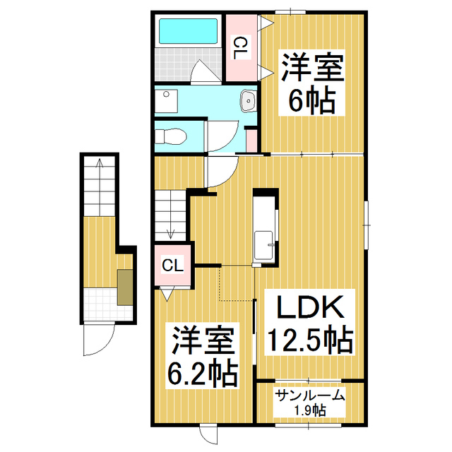 北安曇郡松川村のアパートの間取り