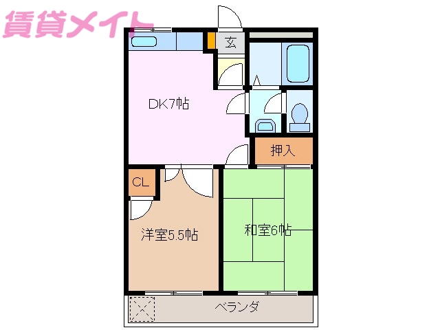 員弁郡東員町大字鳥取のマンションの間取り