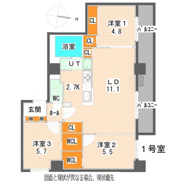 札幌市中央区南十七条西のマンションの間取り