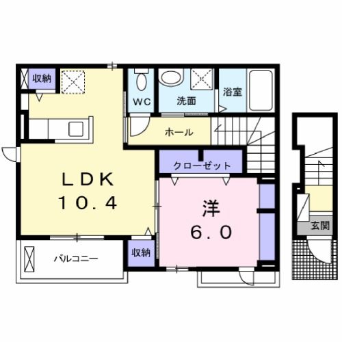 本宮市高木のアパートの間取り