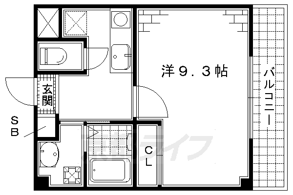 京都市伏見区深草山村町のマンションの間取り