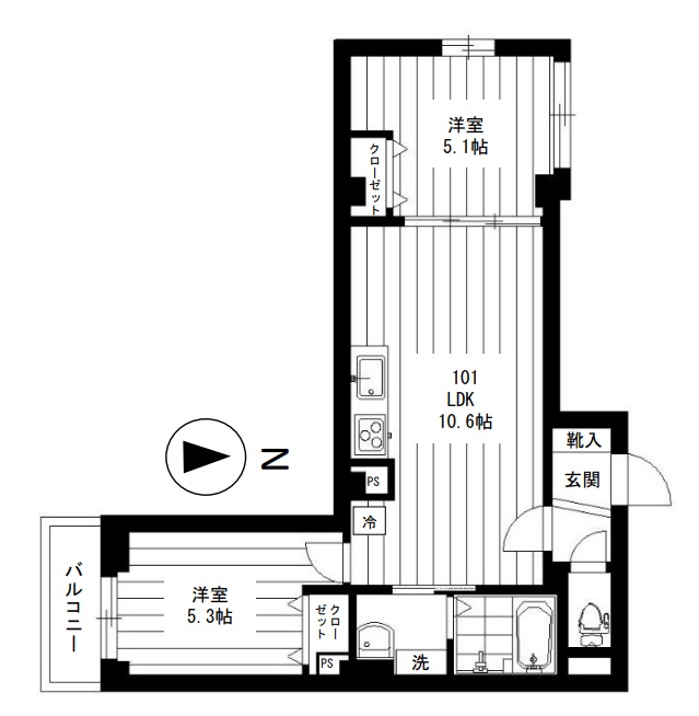 文京区湯島のマンションの間取り