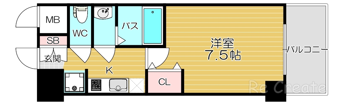 大阪市中央区材木町のマンションの間取り