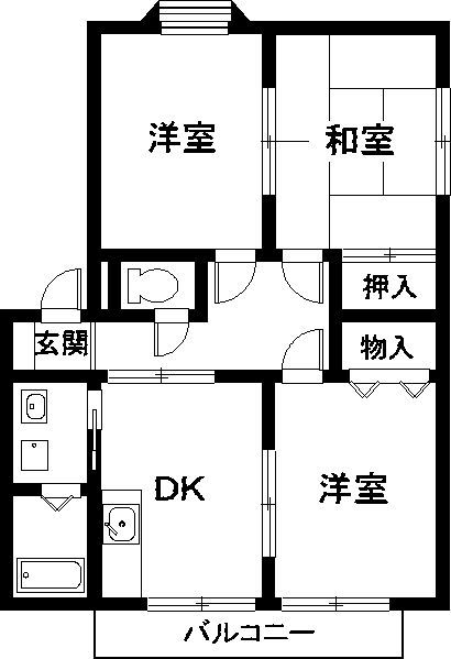 新城市市場台のアパートの間取り