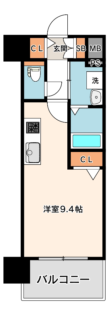 MELDIA CREST NAMBA SOL TERRACEの間取り