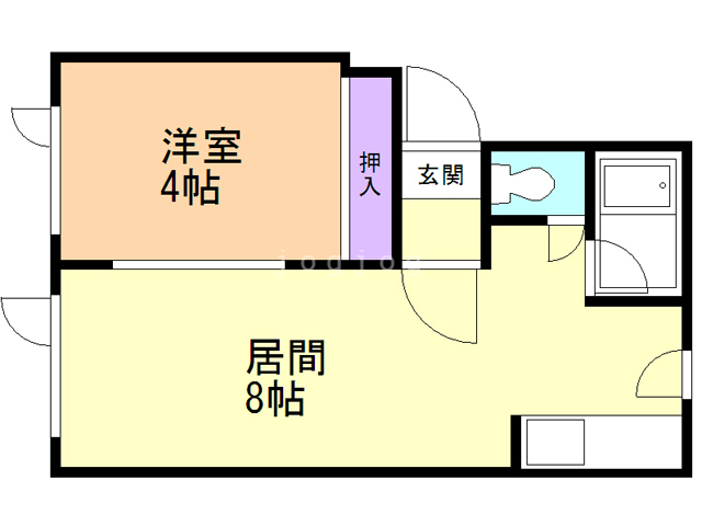 石狩郡当別町北栄町のアパートの間取り