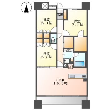 エスティメゾン東白壁の間取り